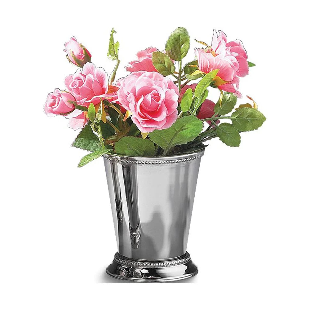 Nickel-plated Stainless Steel Beaded Mint Julep Cup F908