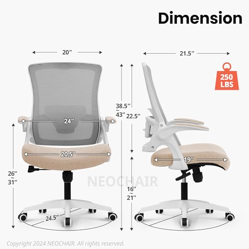 Beige High Back Mesh Office Chair W5200