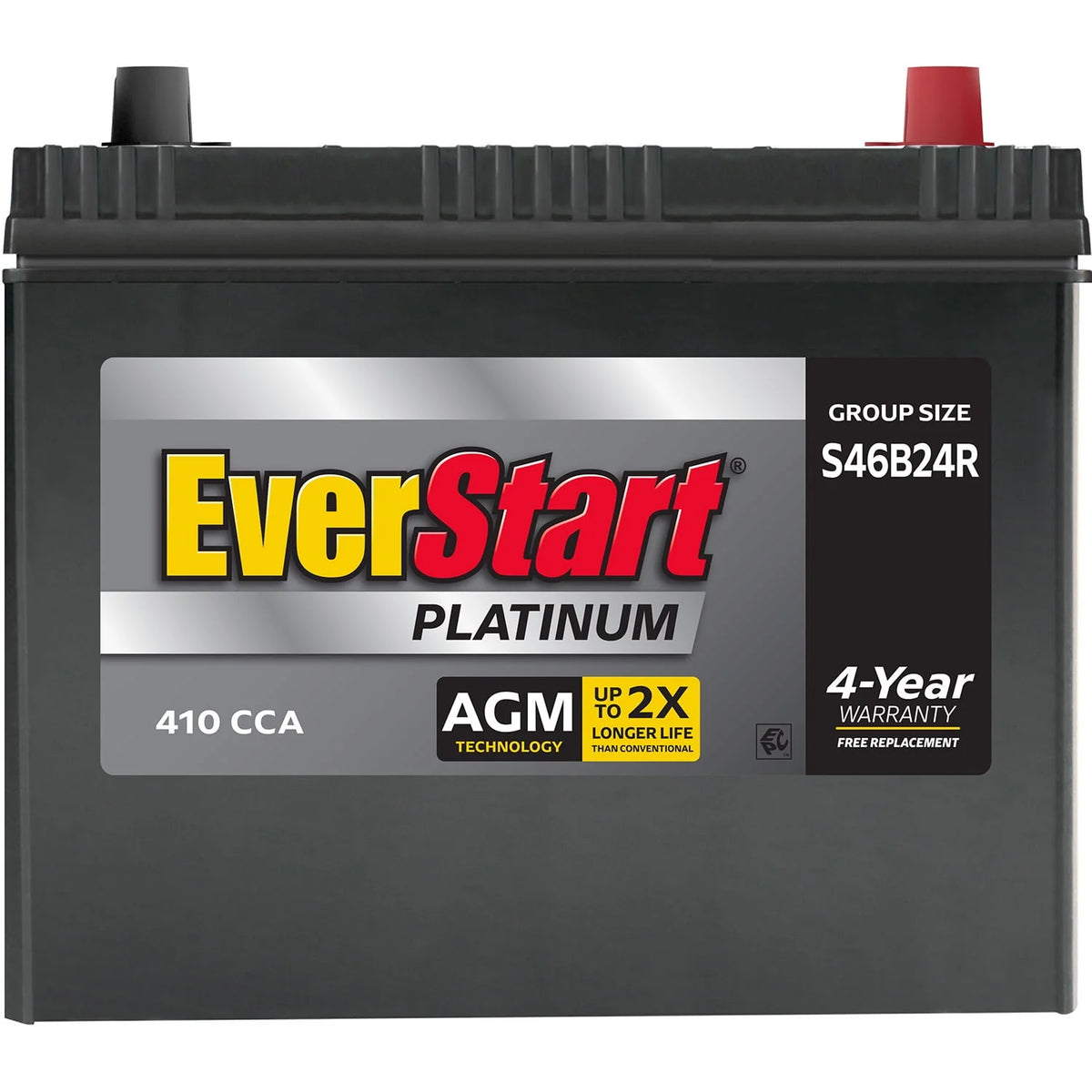 AGM Automotive Battery Group Size S46B24R 12 Volt 410 CCA X975626