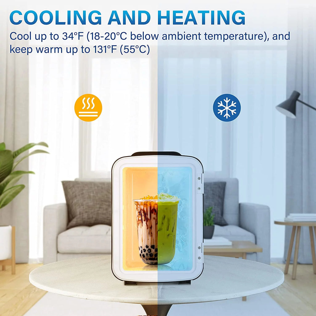 4L 6 Can Portable Cooler & Warmer Freon-Free Mini Fridge R835