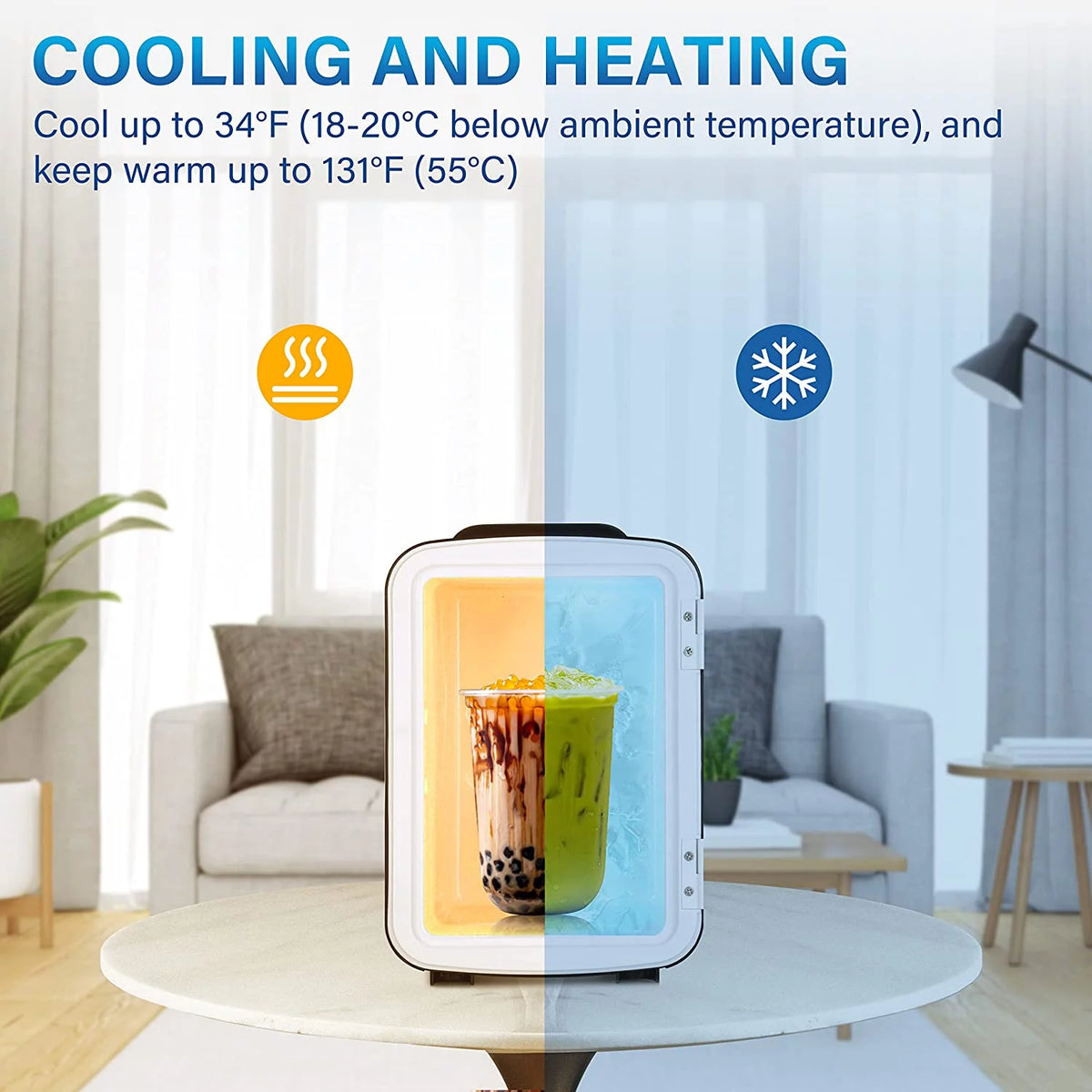 4L 6 Can Portable Cooler & Warmer Freon-Free Mini Fridge R835
