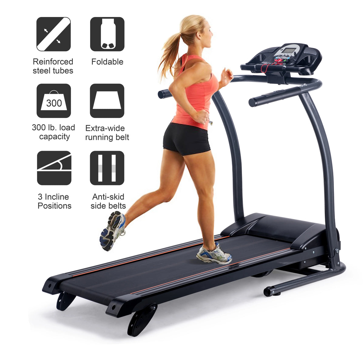 Foldable Incline Motorized Treadmill F7533