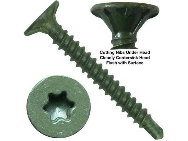 Wood Screws #8 x 1-1/4x22 Cement Board Torx Star Head Drill Point N65527