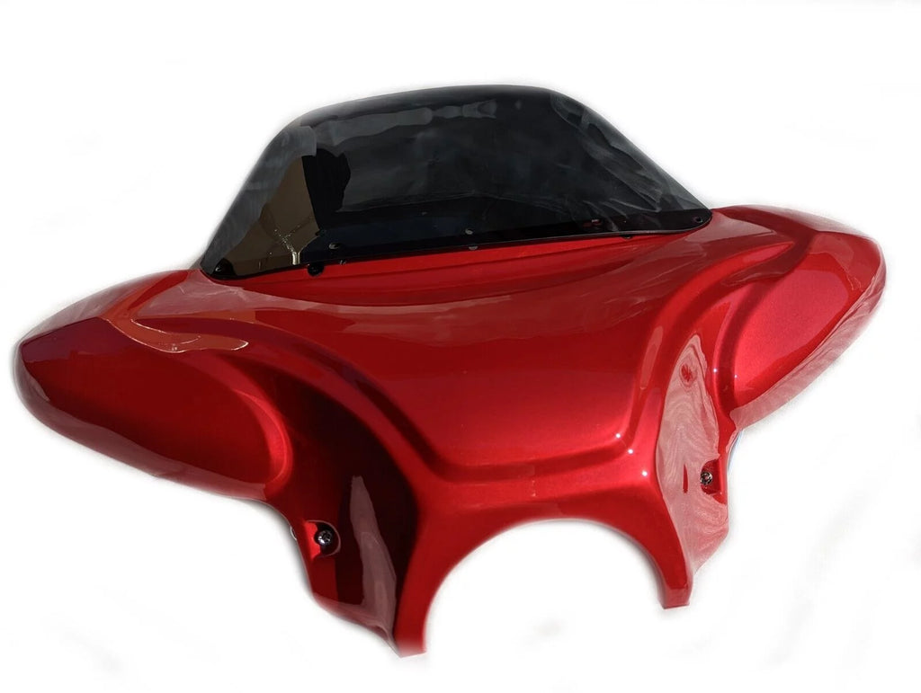 34" Red Cruiser Front Batwing Fairing with Tinted Windshield E595