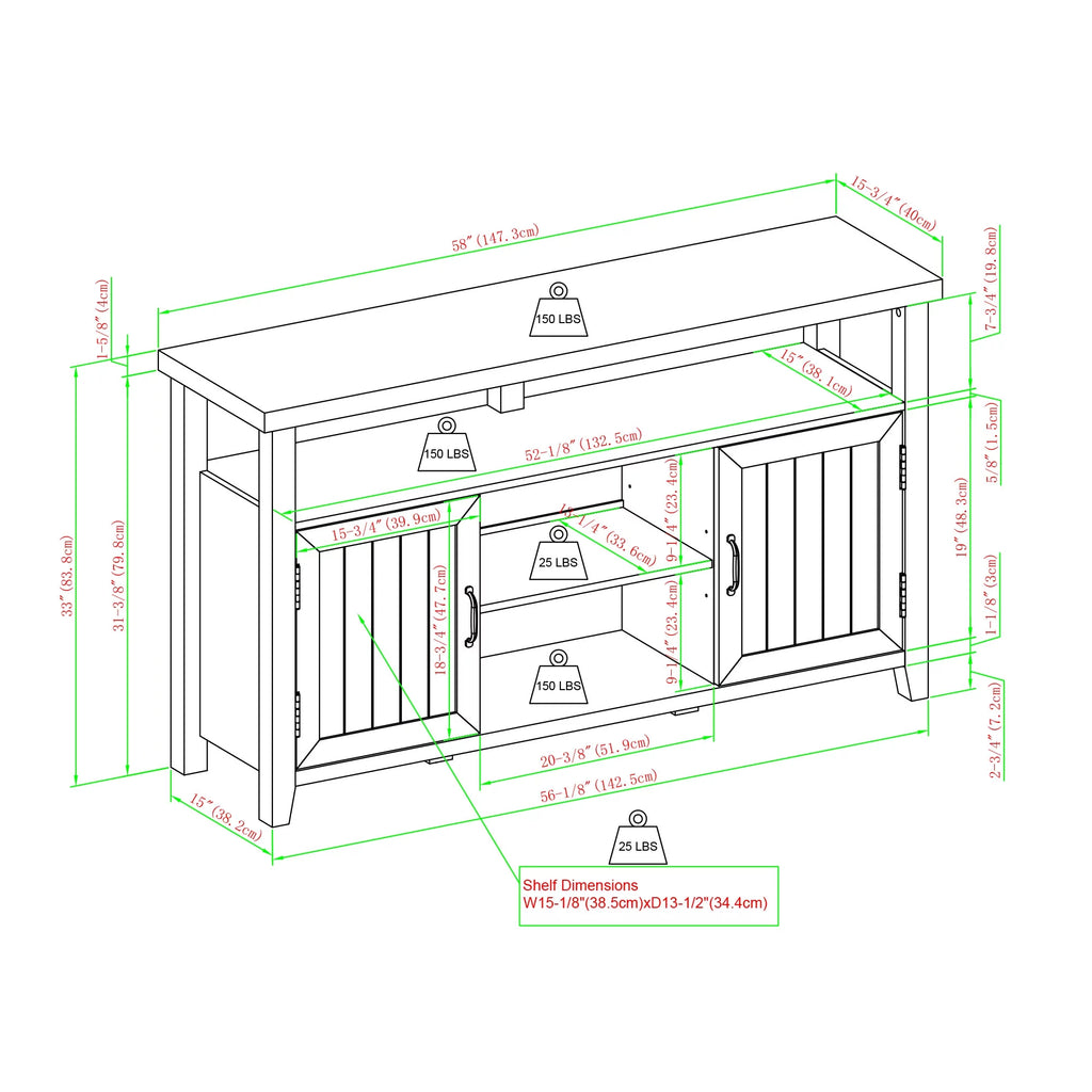 Farmhouse Tall TV Stand P128