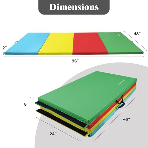 4'x8'x2" Folding Exercise Gym Mat with Carrying Handles S801
