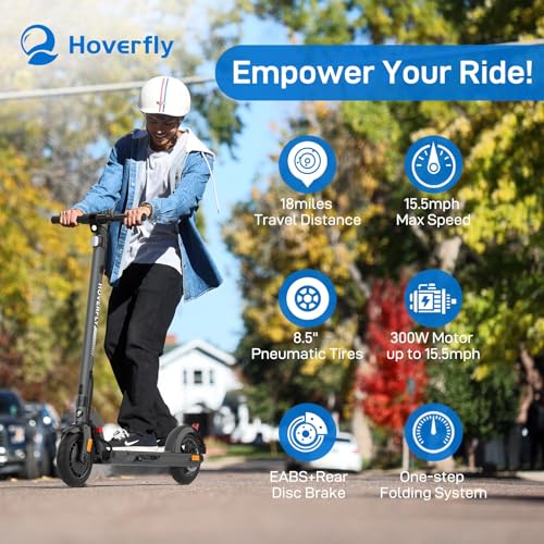 Electric Scooter, 8.5" Pneumatic Tire, 18 Mile, 15.5 Mph, 300w Motor, Foldable O80839