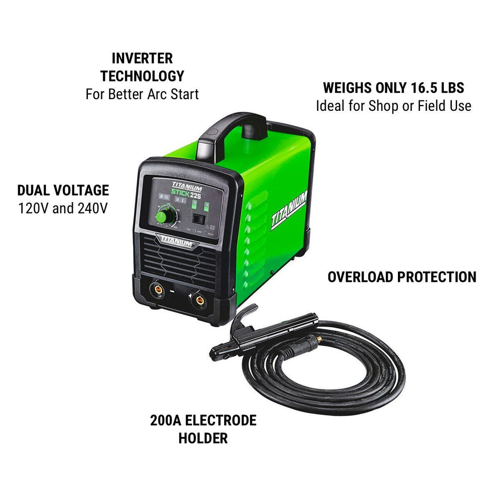 Stick 225 Inverter Welder with Electrode Holder A501985