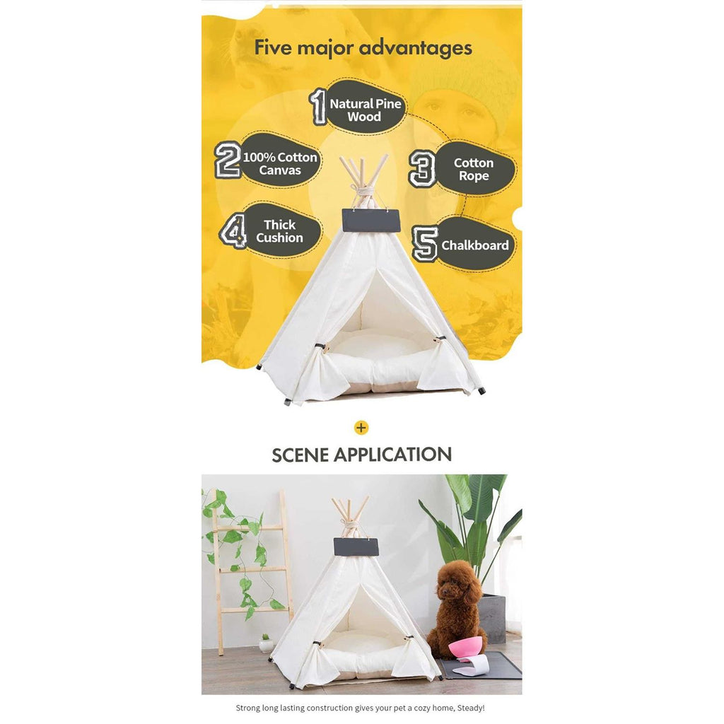 Pet Teepee Dog & Puppy Cat Bed with Thick Cushion J96981