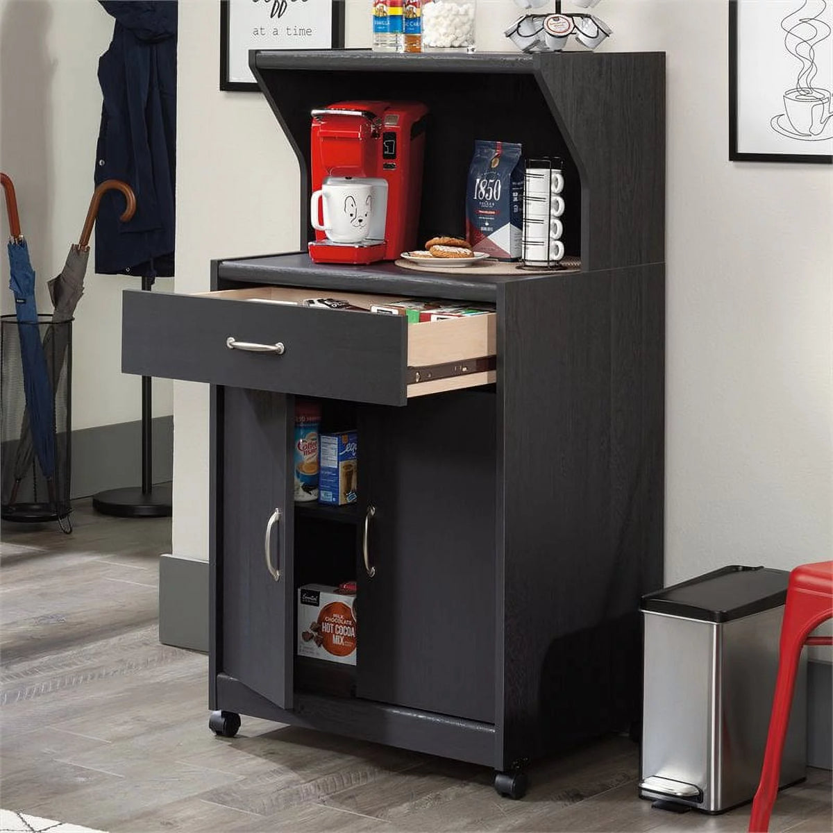 Engineered Wood Microwave Kitchen Cart M468996