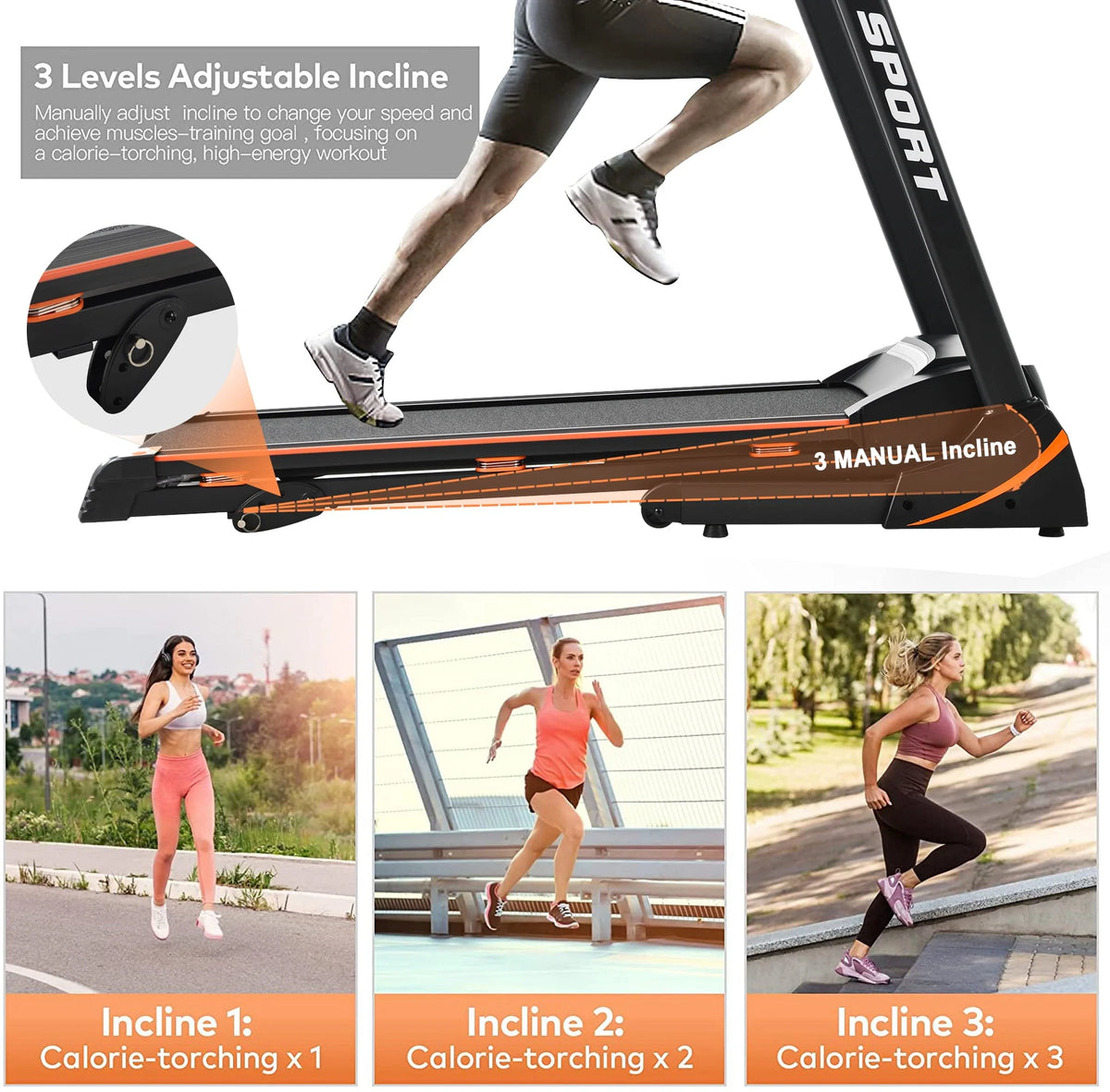3.5HP Folding Treadmill with Incline U450684