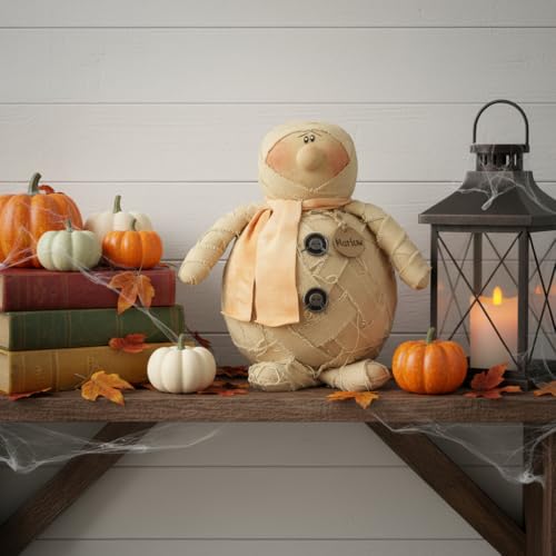 7" x 7" Rustic Fabric Halloween Shelf Sitter W819