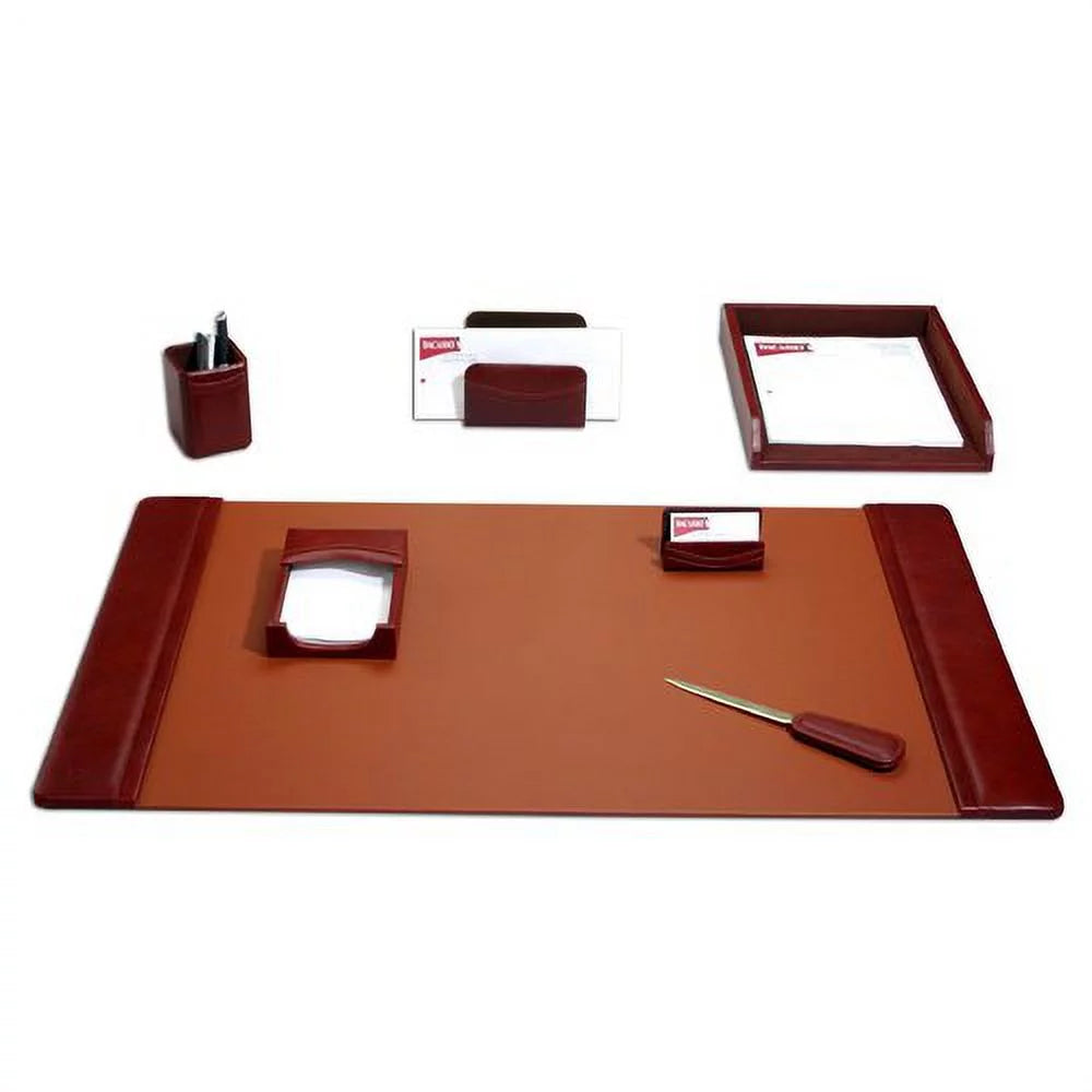 Black Leather 7-Piece Desk Set X90577